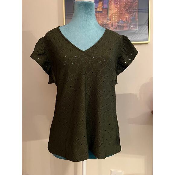 Michael Kors Top Hunter Green sz M - Picture 1 of 5